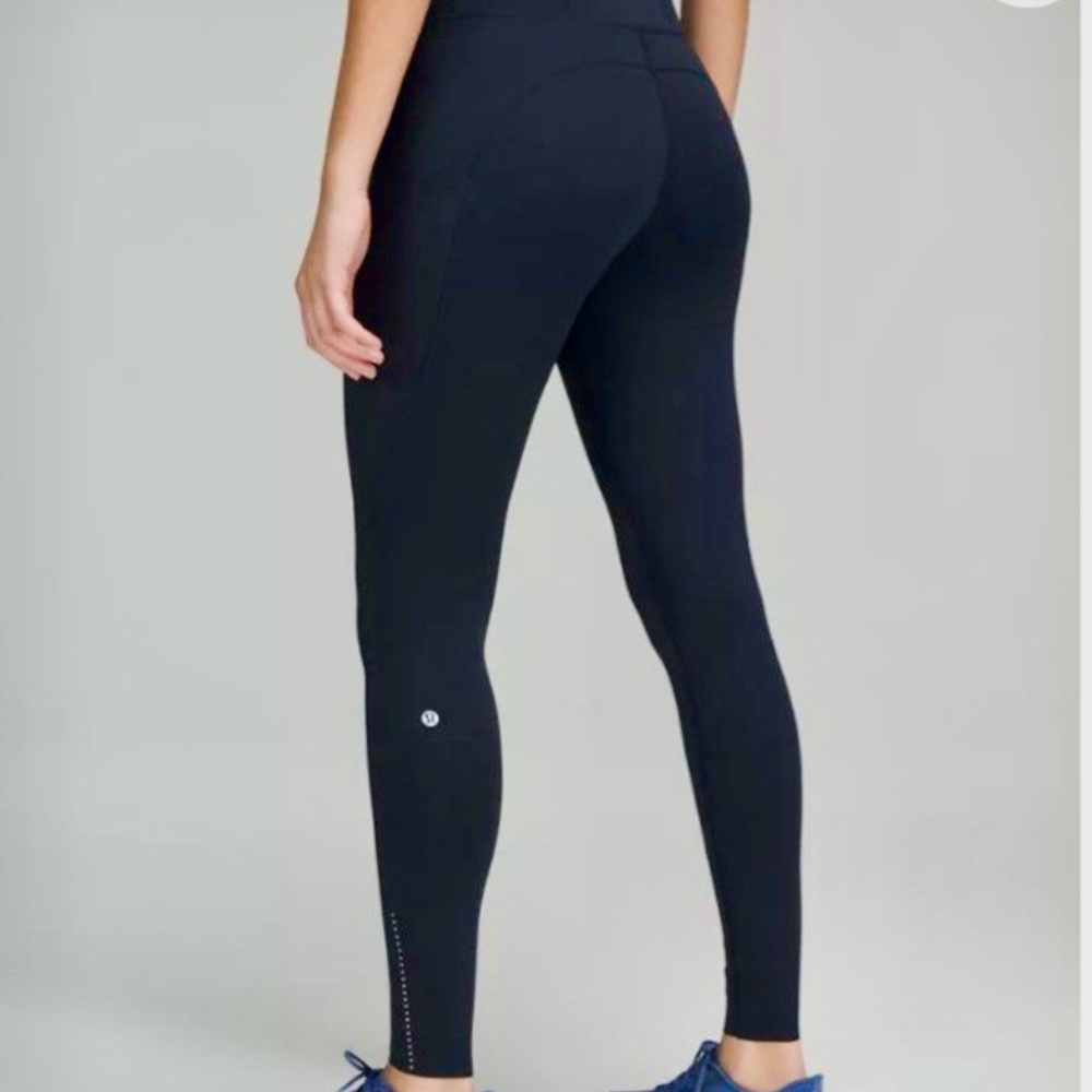 Lululemon Black Leggings with Logo on leg, final markdown